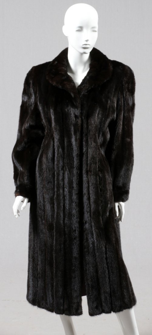 FULL-LENGTH BLACK MINK FUR COAT (1 of 2)