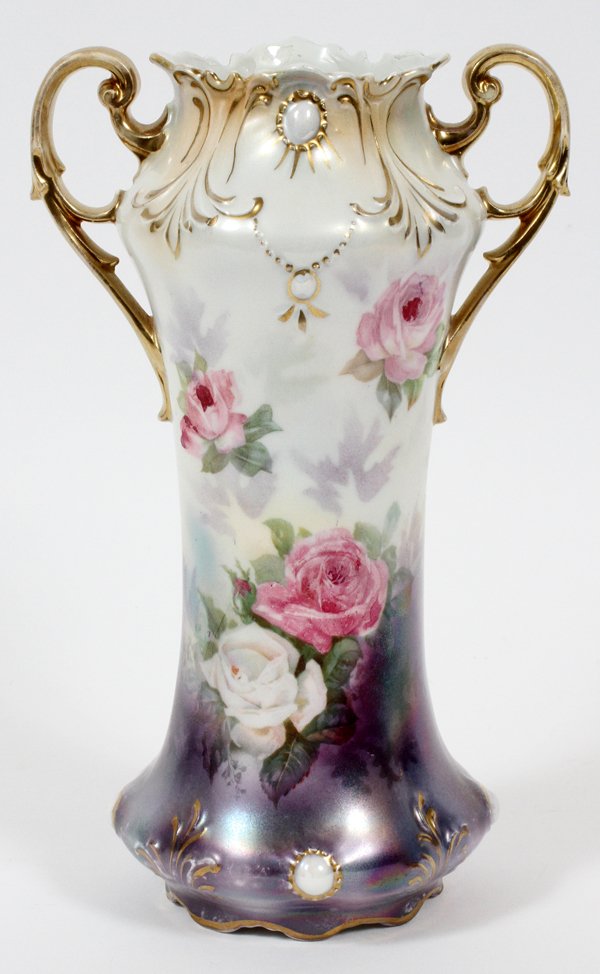R. S. PRUSSIA PORCELAIN VASE C. 1900 (1 of 2)