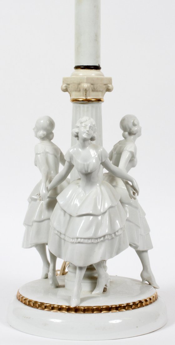 BAVARIAN PORCELAIN FIGURAL LAMP, NEUTETTAU (1 of 2)
