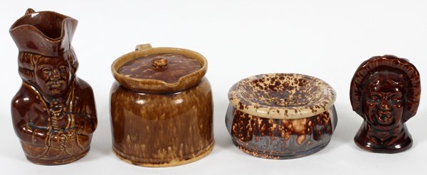 BENNINGTON WARE, ANTIQUE, FOUR PIECES (1 of 1)