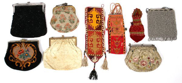 VINTAGE BEADED & EMBROIDERED EVENING BAGS, NINE (1 of 2)