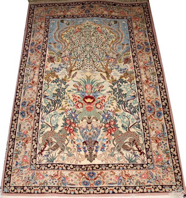 KASHAN SILK PRAYER PICTORIAL RUG (1 of 2)