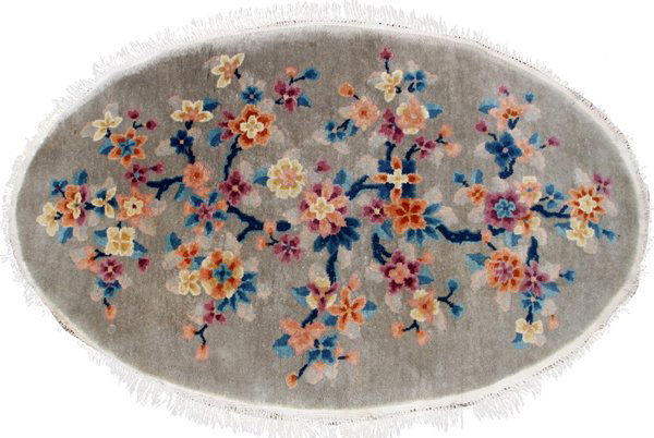 CHINESE WOOL OVAL RUG (1 of 2)