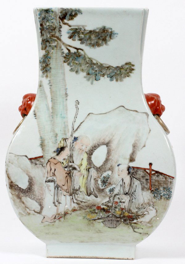 CHINESE BULBOUS WHITE PORCELAIN VASE W/ INSCRIPTION (1 of 3)