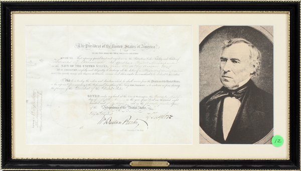 PRESIDENT  ZACHARY TAYLOR SIGNED DOCUMENT 1849 (1 of 2)