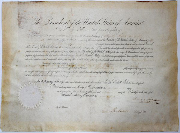 JAMES BUCHANAN SIGNED U.S. COUNCIL DOCUMENT 1847 (1 of 4)