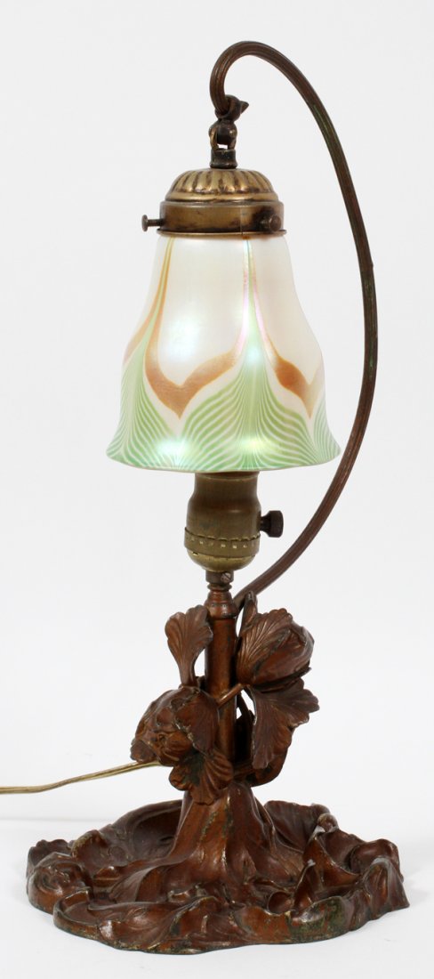 FRENCH ART NOUVEAU FLORIFORM LAMP (1 of 2)
