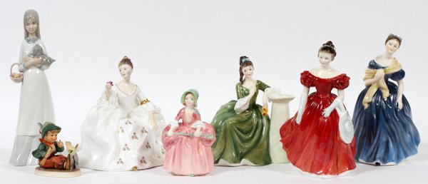 ROYAL DOULTON PORCELAIN FIGURES & HUMMEL (1 of 2)