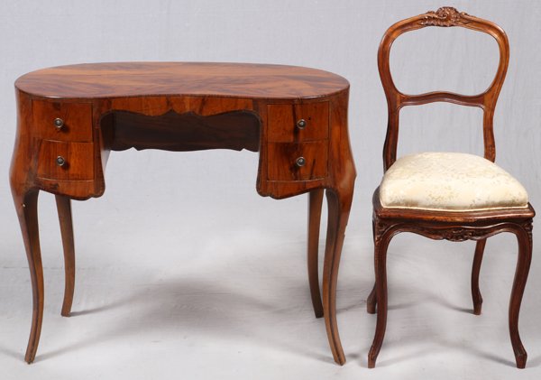 ITALIAN WALNUT KIDNEY SHAPED DESK (1 of 5)