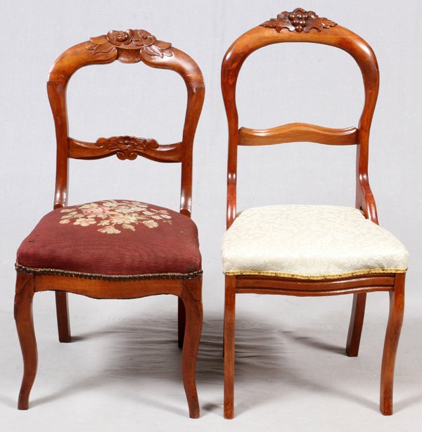 VICTORIAN MAHOGANY SIDECHAIRS C. 1860, TWO (1 of 2)