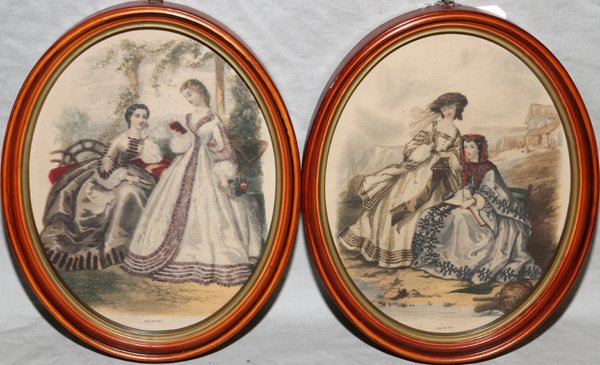 LEROY, PARIS, LADIES FASHION PRINTS, PAIR (1 of 1)