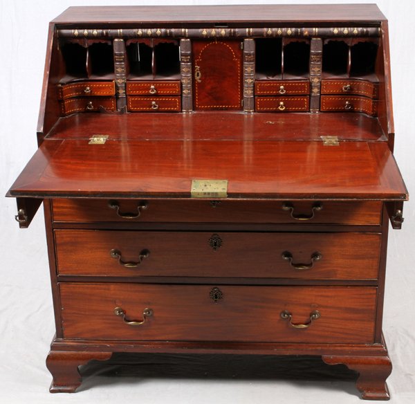 ENGLISH MAHOGANY SLANT-FRONT DESK C. 1770 (1 of 4)
