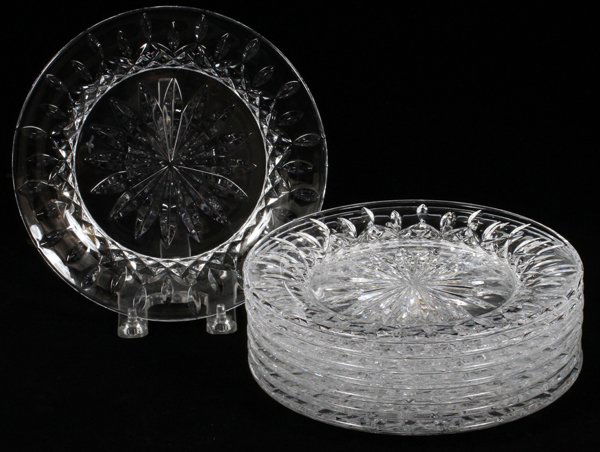 WATERFORD 'LISMORE' CRYSTAL PLATES C. 1995, EIGHT (1 of 1)