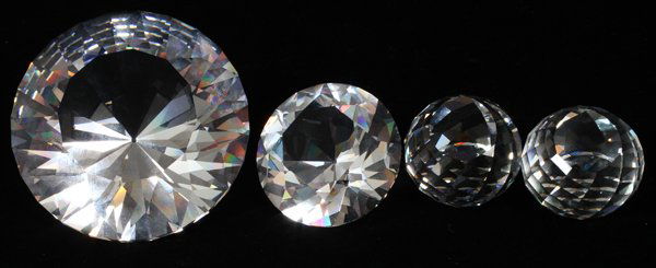 SWAROVSKI CRYSTAL DIAMONDS, FOUR PIECES (1 of 1)