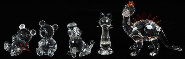 SWAROVSKI CRYSTAL FIGURINES, FIVE PIECES (1 of 1)