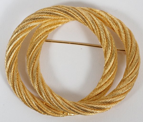 CHRISTIAN DIOR GOLD TONE BROOCH (1 of 2)