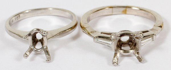PLATINUM SOLITAIRE RING MOUNTS, TWO (1 of 1)