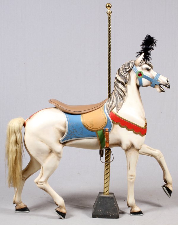 SIGNED CAROUSEL HORSE CARVED WOOD & HAND PAINTED (1 of 2)