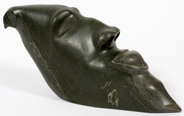 ESKIMO 'MOON FACE' STONE CARVING (1 of 2)