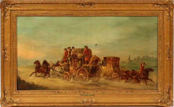JOHN CHARLES MAGGS OIL ON CANVAS 19TH C. (1 of 5)