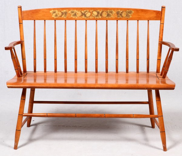 PAINTED WOOD HITCHCOCK BENCH (1 of 2)