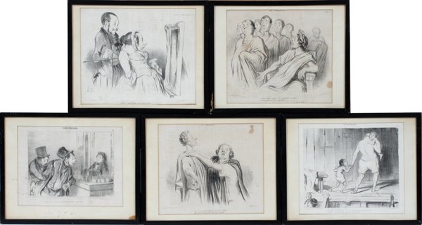 HONORE DAUMIER LITHOGRAPHS, FIVE (1 of 2)