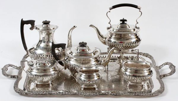 ENGLISH 'GEORGIAN' STERLING TEA & COFFEE SET (1 of 4)