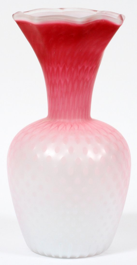 THOMAS WEBB & SONS ENGLISH SATIN GLASS VASE (1 of 2)