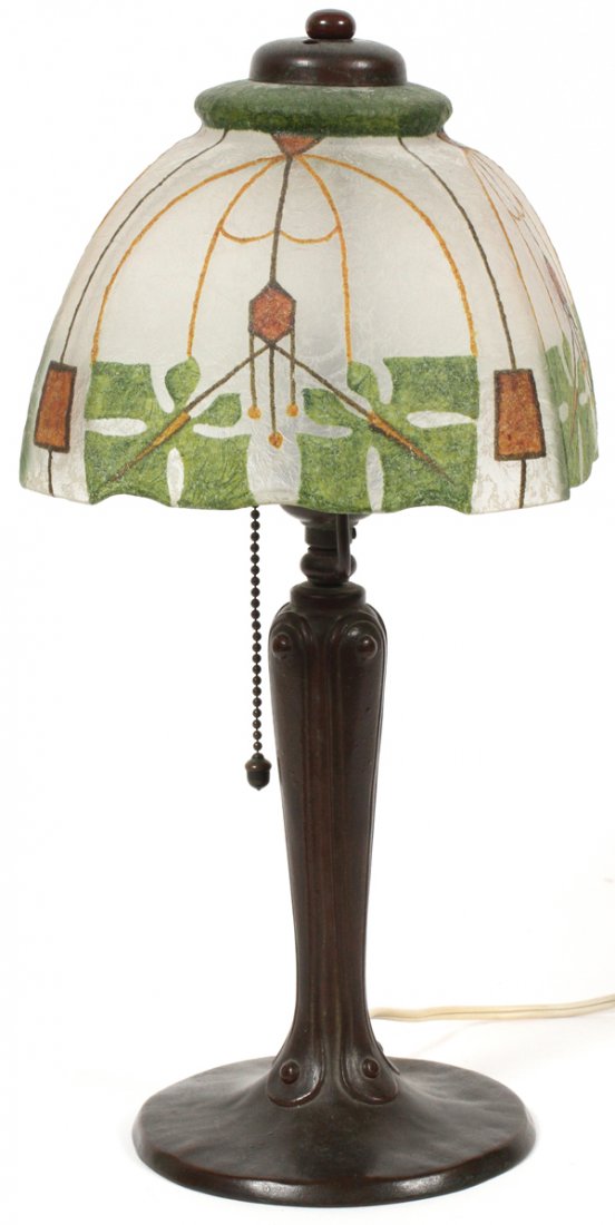HANDEL GLASS SHADE BOUDOIR LAMP (1 of 9)