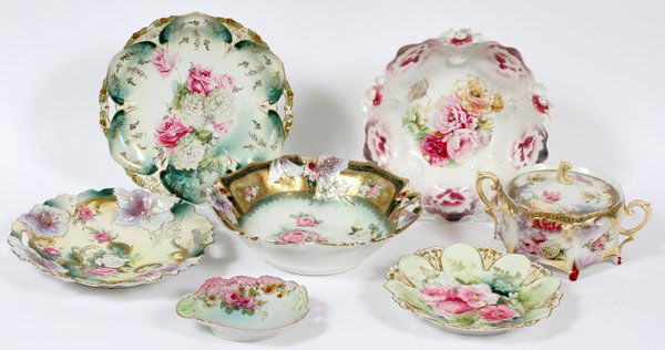 R.S. PRUSSIA PORCELAIN TABLEWARE C.1900 7 PIECES (1 of 2)