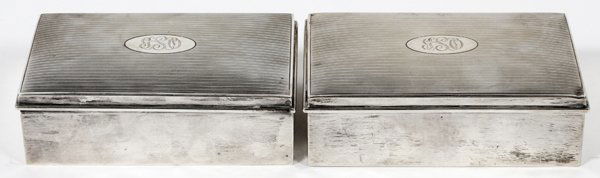 GORHAM STERLING CIGARETTE BOXES, TWO (1 of 3)