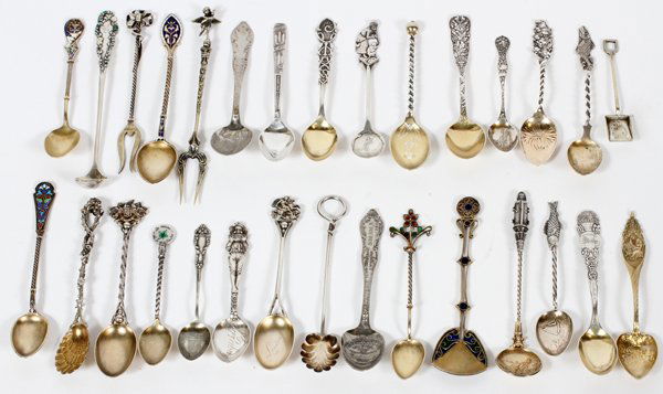 AMERICAN & ENGLISH STERLING SPOONS, PICKS & LADLE (1 of 1)