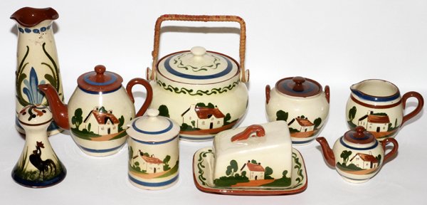TORQUAY ENGLISH POTTERY, NINE PIECES (1 of 2)