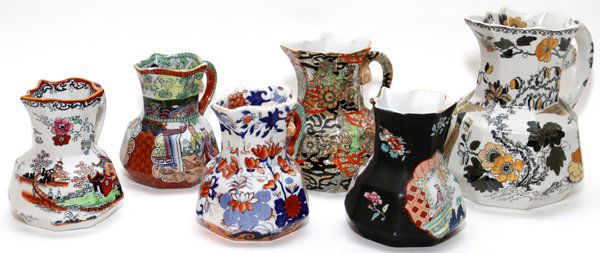 MASON'S IRONSTONE PITCHERS 19TH C. SIX (1 of 2)