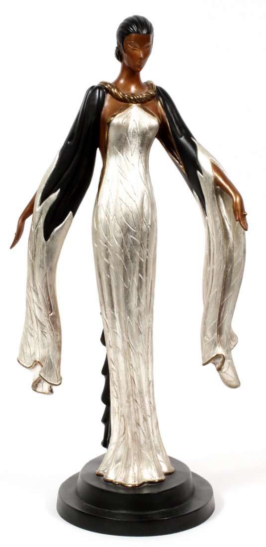 ERTE POLYCHROME BRONZE SCULPTURE 1988 "FIRELEAVES" (1 of 3)