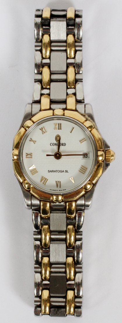 CONCORD STAINLESS STEEL WATCH: CONCORD STAINLESS STEEL WATCH L 5 3/4":Includes three extra links. For a high resolution photo CLICK HERE