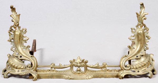 FRENCH BRONZE CHENETS 19TH C. (1 of 2)