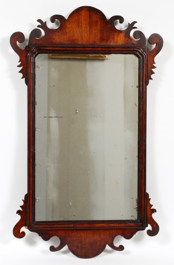 CHIPPENDALE MAHOGANY MIRROR 18TH C. (1 of 4)