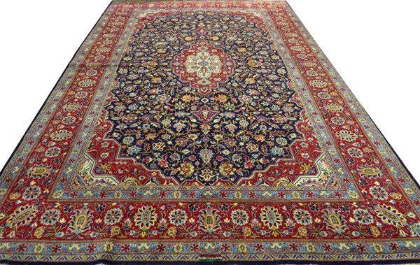 SIGNED PERSIAN TABRIZ HAND WOVEN WOOL CARPET (1 of 3)