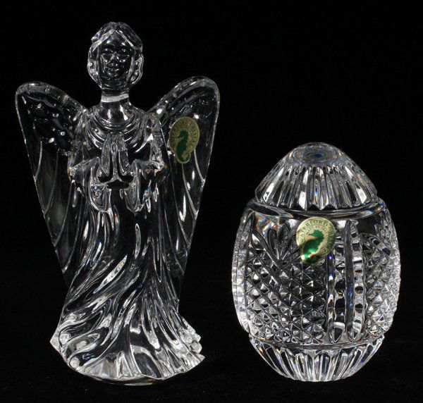 WATERFORD CRYSTAL 'DORSET' EGG AND ANGEL (1 of 1)