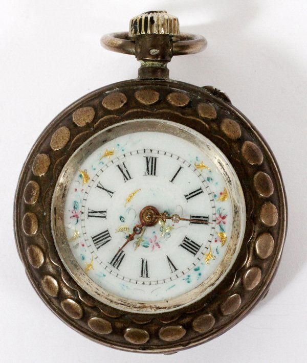 ANTIQUE SILVER OPEN FACE POCKET WATCH C1900 (1 of 3)