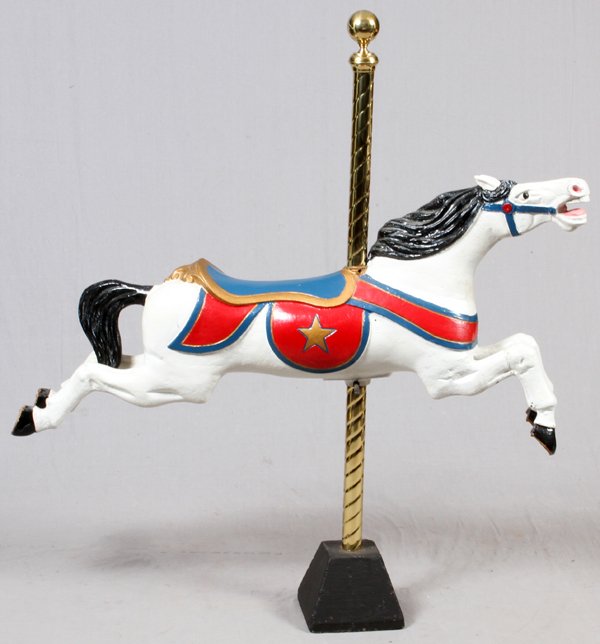 CAROUSEL ANIMAL HOBBY HORSE & BRASS POLE (1 of 2)