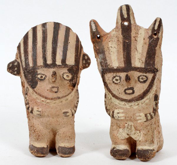 PRE-COLUMBIAN TERRACOTTA FIGURES TWO PIECES (1 of 2)