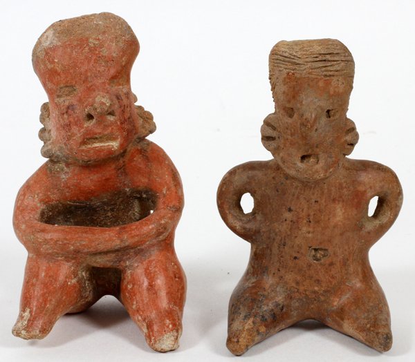 PRE-COLUMBIAN TERRACOTTA SEATED FIGURES TWO (1 of 2)