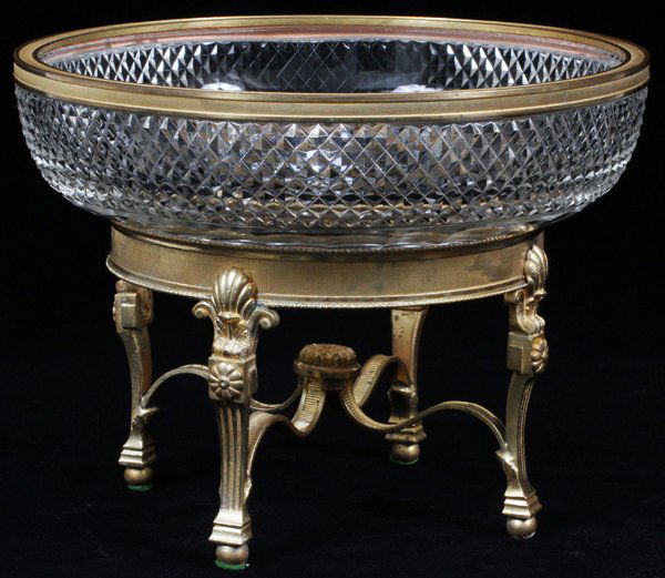 FRENCH BRONZE & CRYSTAL COMPOTE (1 of 2)