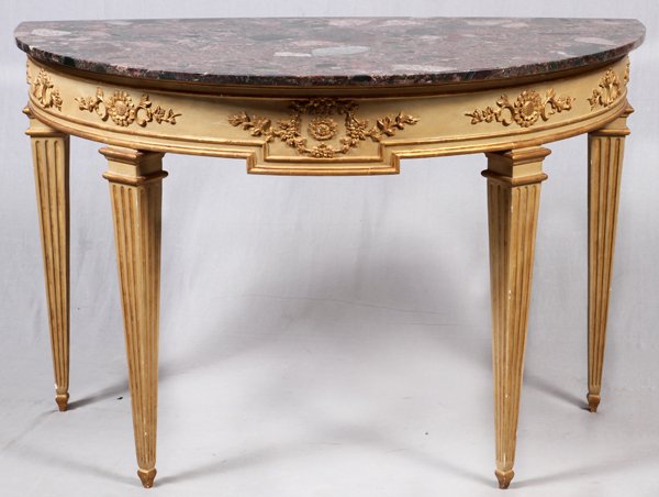 ITALIAN NEOCLASSICAL PAINTED & PARCEL-GILT CONSOLE (1 of 2)