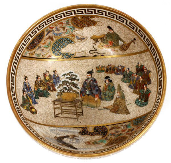 JAPANESE SATSUMA EARTHENWARE BOWL (1 of 4)