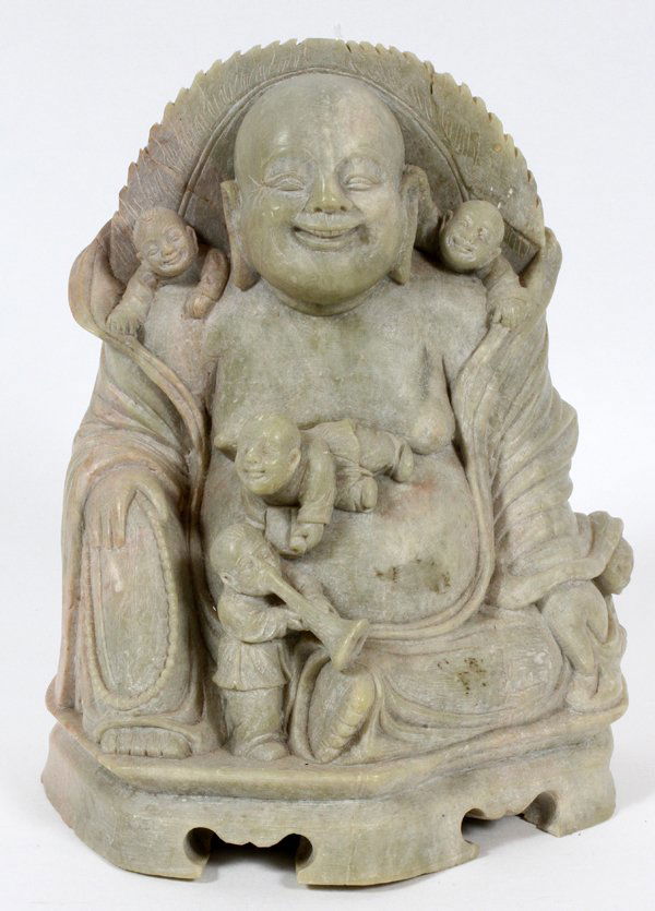 CHINESE CARVED SOAPSTONE BUDDHA (1 of 2)