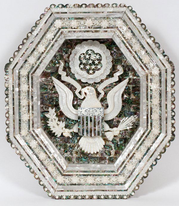 MOTHER-OF-PEARL & ABALONE WALL HANGING (1 of 3)