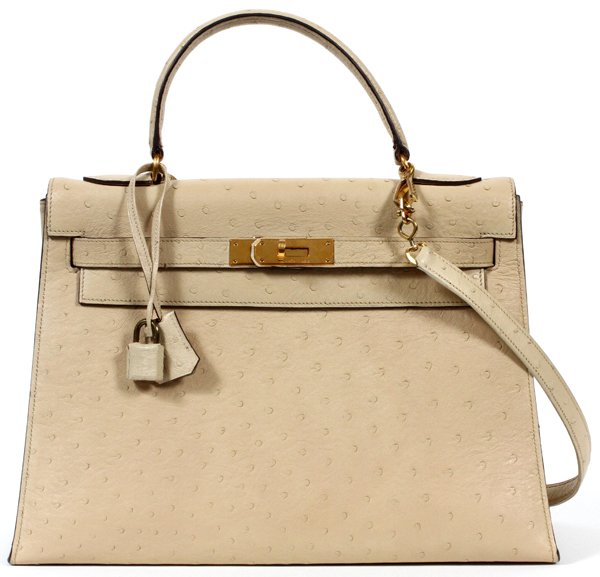 HERMES 32CM OSTRICH RIGIDE KELLY BAG (1 of 9)